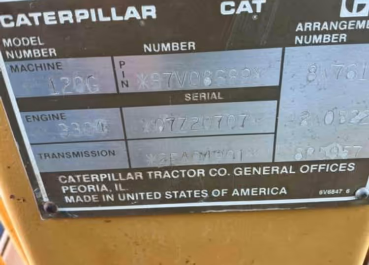 Caterpillar 120G 87V08689