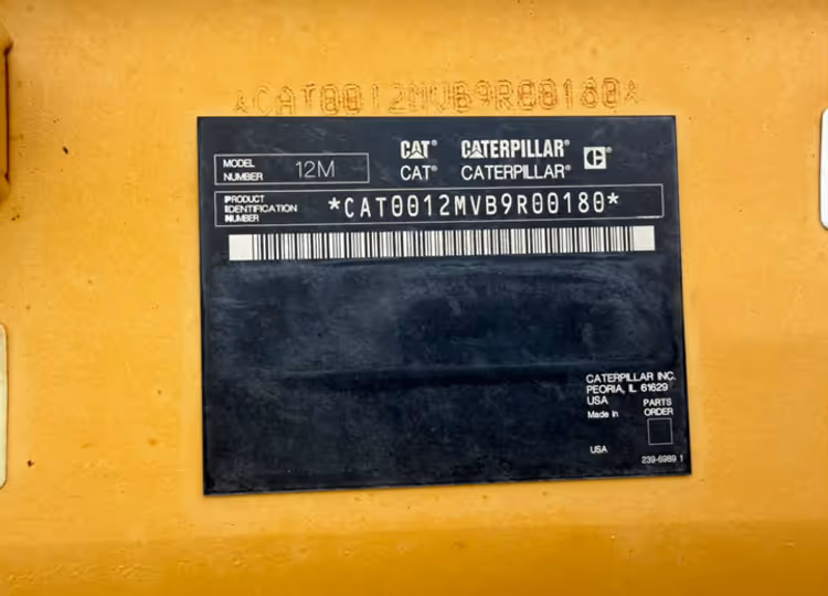 Caterpillar 12M B9R00180